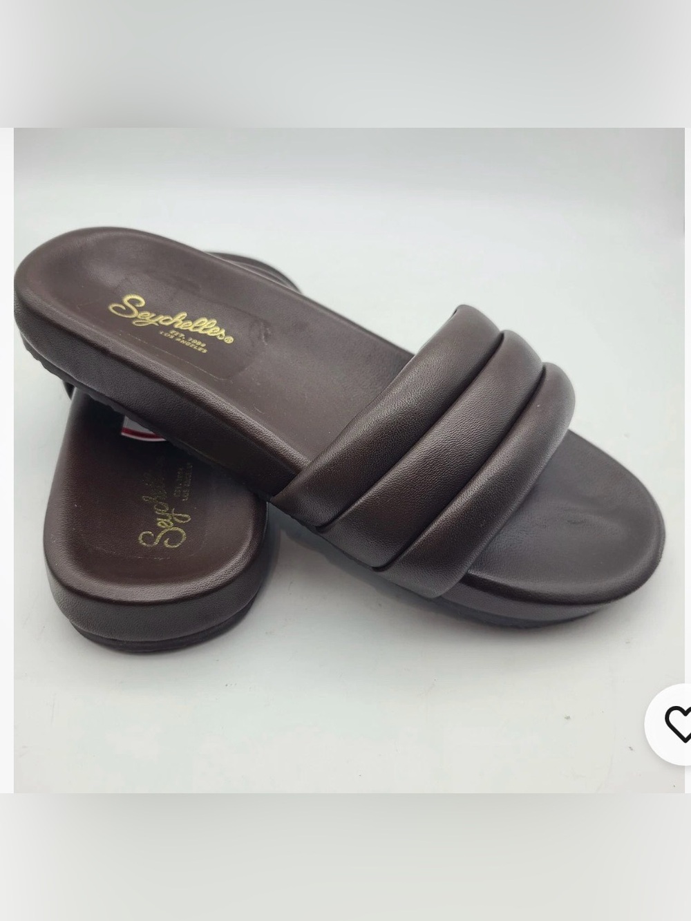 Seychelles Dark Brown Padded Slide Sandals NWB Size 7